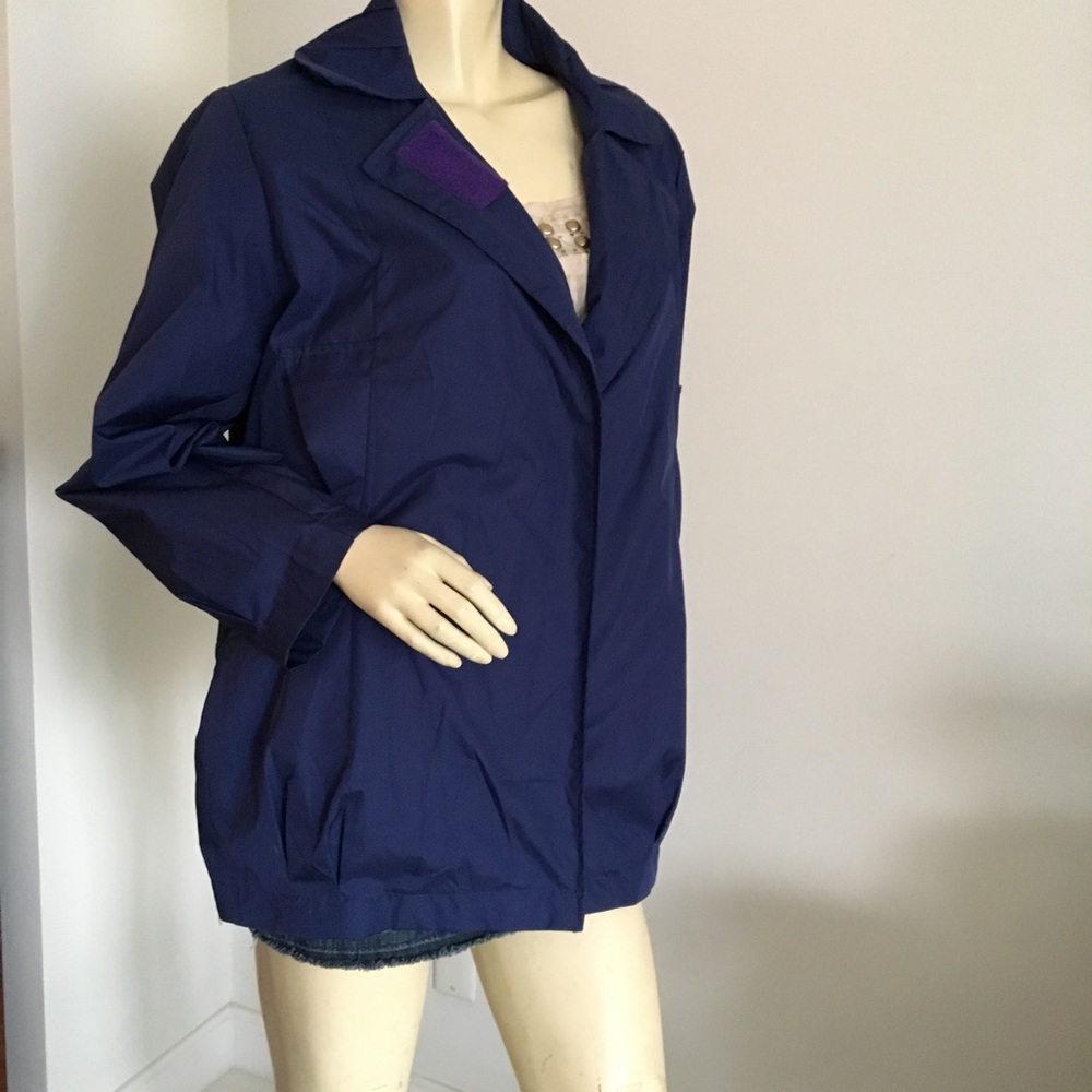 Navy Echo Collared Rain Jacket With Bubble Hem An… - image 1